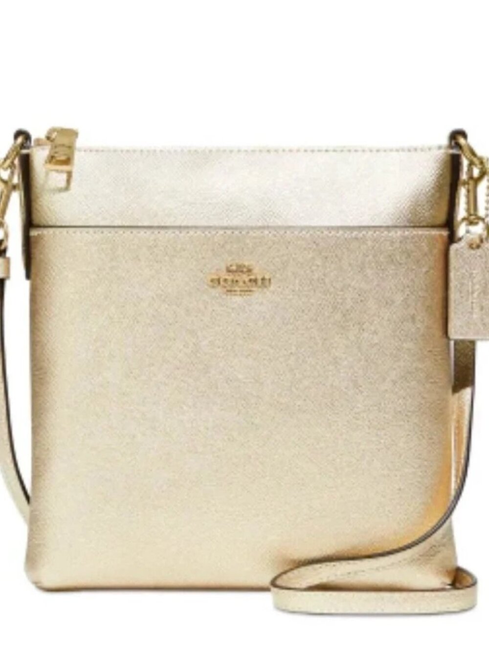 Euc Coach Metallic Gold Leather Crossbody Bag Purse